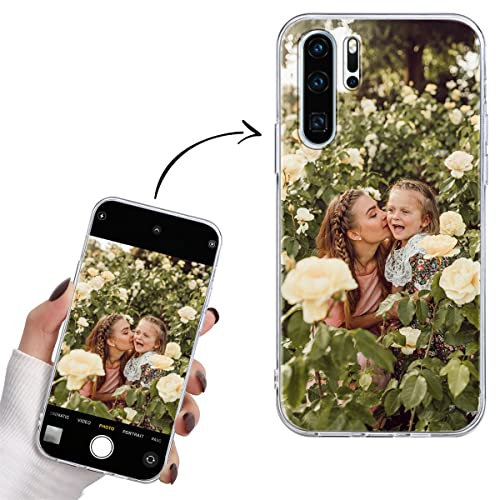 Yoedge Personalisierte Handyhülle für Huawei P30 Pro Hülle Selbst Gestalten mit Eigenem Foto Bild Text Personalisiert Case Individuelle Geschenk Schutzhülle Transparent Cover für Huawei P30 Pro 6,47