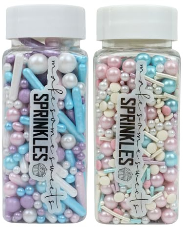 MakeSomeSweets Tortendekoration Set - Premium BARBI CAKE & UNICORN SWEETS Essbare Sprinkles - Vegan, Palmöl-frei, 2 x 100g