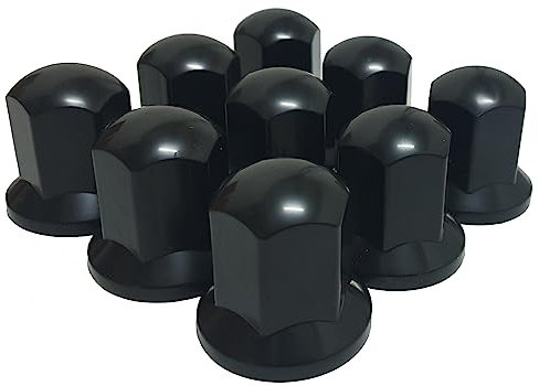 40 STK x 32 mm Schwarze Radmutternkappen ABS Plastik Lange Kappen für LKW Truck Anhänger Bus Wohnwagen Radmutterschutz Zubehör
