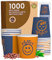 1000 Gobelets en Papier à café 65 ml DownupCUP Bleu Verres écologiques Biodégradables Jetables Petits à emporter Boissons Chaudes