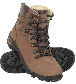 Mountain Warehouse Odyssey Wasserdichte Stiefel - IsoDry Herrenschuhe, Atmungsaktiv, Nubukleder Wanderschuhe, EVA gepolstert -Best für Herbst Winter, Camping, Reisen Braun Herren-Schuhgröße 41.5 EU