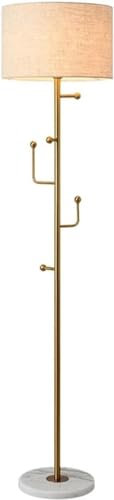 MKYOKO Bedroom Floor lamp Modern Floor Light with Hook Linen lampshade Floor Lamps Living Room Marble Base Standing lamp Reading lamp