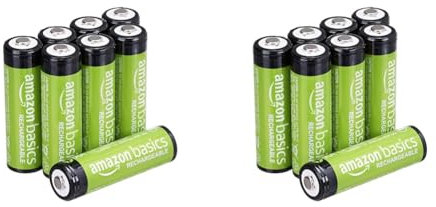 Amazon Basics AA-Batterien, wiederaufladbar, vorgeladen, 8 Stück (Aussehen kann variieren) (Packung mit 2)