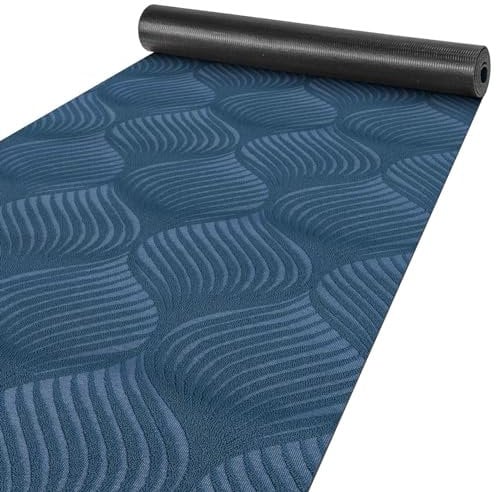 ANRO Läufer Flur Teppich Läufer Küchenläufer Küchenteppich Teppich Velours rutschfest waschbar für Flur, Schlafzimmer, Wohnzimmer, Küche Baker Blau 67 x 400cm