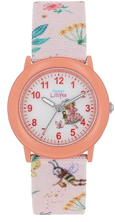 Prinzessin Lillifee Armbanduhr Mädchen Kinder Quarzuhr Analog, mit Textil Armband, Rosa, 3 bar Wasserdicht, Kommt in Uhren Geschenk Box, 2037724