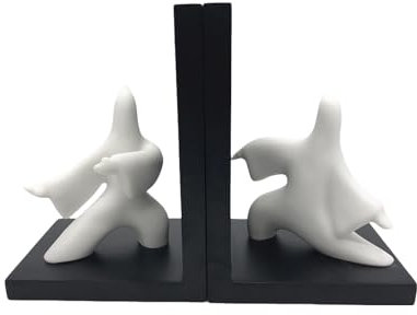 Ritterliche Samurai-Buchstützen, Moderne chinesische Tai-Chi-Charaktere, schwere abstrakte Buchstütze, Buchstopper mit japanischer Kriegerstatue, rutschfeste Kongfu-Buchstützen(Color:A)