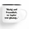 Huuraa Emaille Tasse Mutig freundlich tapfer und gläubig Geschenk 300ml Vintage Mutig freundlich Geschenkidee