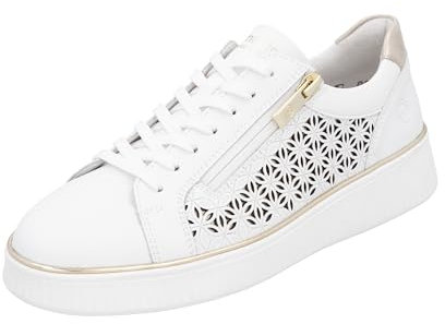 Remonte Damen D2E03 Sneaker Low, Weiss, 44 EU