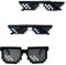 GFTCGK 3 Stück Coole Sonnenbrille, Pixel Brille, Party Brille, Pixel Sonnenbrille, Lustige Brillen, Mosaik Brillen,Foto Requisiten Fasching Brillen für Männer Frauen