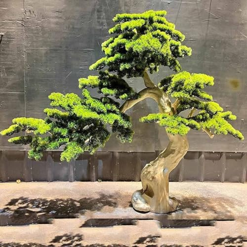 Quepiem Künstlicher Bonsai Baum Podocarpus Baum - Künstliche Pflanzen Bonsai Dekoration - Fake Gast-Gruß Kiefer Bäume für Haus Tisch Büro Schlafzimmer Wohnzimmer Dekoration(1.2x1m)