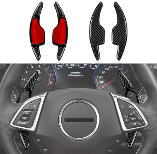 OYDDL 2PCS Lenkrad Schaltpaddel Verlängerung Schaltwippen Aufkleber Cover Trim Kompatibel mit Chevrolet Camaro (2016-2023) / C7 (2014-2019) Zubehör -Schwarz