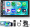 Rimoody Wireless Carplay Autoradio 2 Din mit Android Auto Bluetooth Freisprecheinrichtung 7 Zoll Touchscreen Autoradio mit Bluetooth Mirror Link FM Radio USB/TF/AUX Lenkradsteuerung Rückfahrkamera