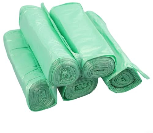 5 Rolls (75 pcs) Portable Compostable Biodegradable Toilet Bags for Camping, Toilet Replacement Bags, for Outdoor Boating Trip, Trash Bags