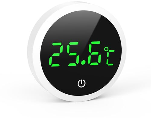 LOFICOPER Aquarium Thermometer, LED Anzeige Digital Temperaturmessgerät Aquarium (Grad Celsius), Kleben-On Mini Marine Temperatursensor, für Süßwasser, Meerwasser, Reptilien