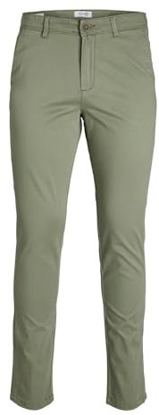 JACK & JONES Male Chino Hose Slim Fit Chino Hose, Farbe:Grün, Jeans/Hosen Neu:36W / 32L