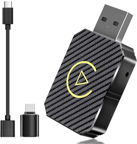 Adaptador Carplay Inalámbrico,para Convertir CarPlay con Cable en Inalámbrico,Convierte Adaptador Carplay con Cable a Inalámbrico para Control Inalámbrico Plug & Play Carplay Compatible iOS 10+