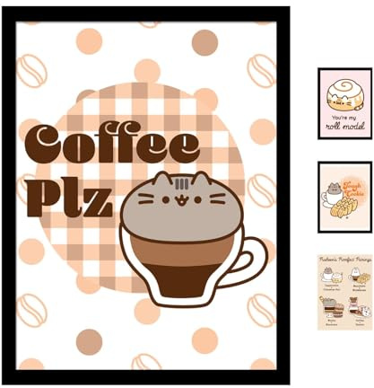 Pyramid International Pusheen (Coffee Plz) Collectors Print 30cm x 40cm Framed - A Stunning Artwork to Enhance Your Collection or Living Space, One Size