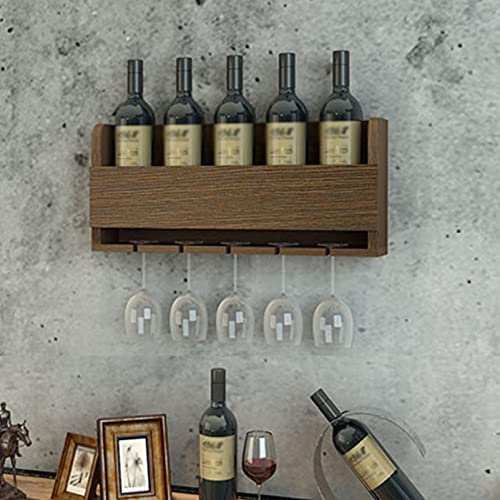 KKTX Weinregale aus Holz zum Aufhängen, Weinregal, Glashalter, Weinflaschen-Präsentationsregal mit Lagerregal, minimalistisches Heimdekor-Regal