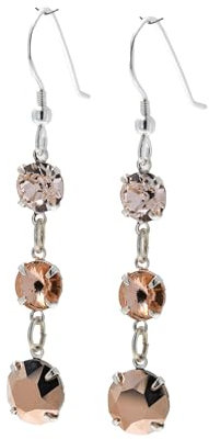pewterhooter London Collection Women's 925 Sterling Silver Drop Earrings (Rose Gold, Peach, Silk)