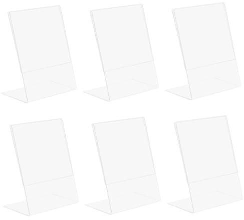 PRETYZOOM 6pièces Support Acrylique Transparent Pour Affichage De Bureau Cadre Vertical Pour Signalisation Et Qr Code