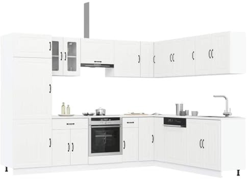 Xichuzi 14-TLG. Küchenschrank-Set Lucca Weiß Holzwerkstoff, Küchenzeile, Küchenmöbel, Küchenunterschränke, Küchenblock - 3314981