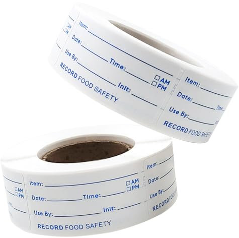 Qwrqwr Eco-Friendly Food Storage Labels Dissolvable Self-Adhesive Stickers for Jars Containers and Freezer Easy to Peel Off Pantry Label for Kitchen Organization