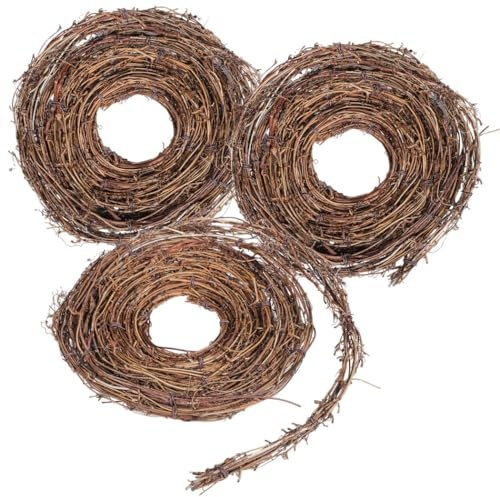 3 Pcs Natural Grapevine Twig Vines for DIY Crafts, 15 Feet Vine Garland Wreaths for Wedding, Holiday, Door, Vase, Wall Decor