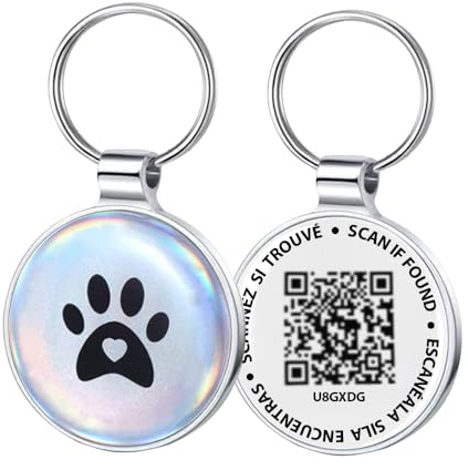 UK QR-Code-Hunde-ID-Tags mit Echtzeit-Alarmen (2 Stück)