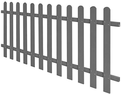 Outdoor WPC Picket Fence Panel for Garden Patio Edging 200x80 cm Grey Weather Resistant Barrier Door for Outdoor Spaces