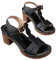 Stivali da donna, taglia grande, larga, comodi sandali estivi da donna, punta aperta, tacco spesso, con fibbia, stile casual, per uso con scarpino nero aperto, Le Noir, 43 EU