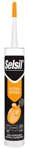 SELSIL Silicone Ibrido Bianco Ultra Speed Verniciabile Superfici Umide Bagnate Ultra Rapido Incollaggio Materiali 290 ml