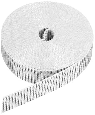 QUARKZMAN 6M Sangle pour Volet Roulant 23 mm pour Enrouleur de Volet Roulant à Visser Enrouleur de Sangle en Saillie, Portes Fenêtres Store Remplacement Kit de Réparation, Noir/Blanc