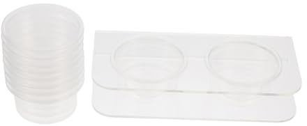 TOGEVAL Plastic Reptile Feeders with Stand and Two-slot Design Multi-function Water and Food Bowls for Reptile Tanks Practical Cage Feeding Cups with Small Bowls for Pet Feeding