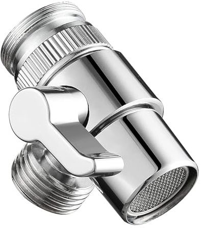 Zestjewel Brass Diverter Valve for Kitchen Sink Faucet or Bathroom, 3 Way Sink Faucet Splitter, Chrome Replacement Part
