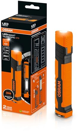OSRAM LEDinspect TELESCOPIC 270, wiederaufladbare, ausziehbare LED-Inspektionsleuchte, 270 lm, weiß