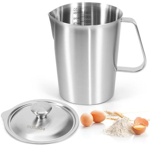 Bryzal 1500ML Milk Frothing Pitcher, Stainless Steel Milk Jug
