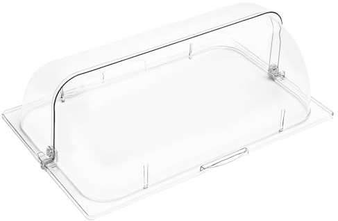 Klare Roll-Top-Abdeckungen, Rolltop-Haube, 4Pcs Rolltop Abdeckung Rolltophaube Haube Deckel Klar, Rechteckig, 53,5x33x18 cm, Modern, Transparent, 4er-Set für Buffet und Catering