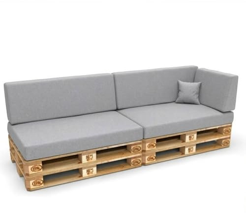 PFM HOME - Palettenkissen Outdoor-Kissen Wasserdicht für Palettensofa - 6er Set Palettenmöbel Europaletten - Gartenkissen mit abnehmbarem Bezug