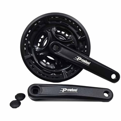 LHHL Plato Triples 28-38-48T Platos Y Bielas MTB 170mm Aleación De Aluminio Bicicleta Montaña Brazo De Manivela Plato Cono Cuadrado 6/7/8/9/10/11 Velocidad(24-34-42T)