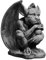 gartendekoparadies.de Gargoyle der Wächter, Steinfigur, H. 40 cm, 21 kg, Grau, frostsicher aus Steinguss für Außenbereich