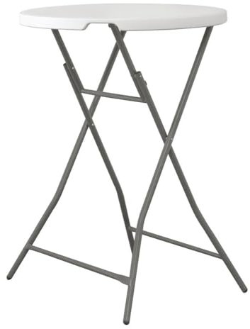 HENDI Stehtisch, rund, klappbar, mit Griff, platzsparend, leicht zu transportieren, für den Innen- und Außeneinsatz, Partytisch, Biertisch, Bistrotisch, Klapptisch, ø800x(H) 1100mm, HDPE, Weiß