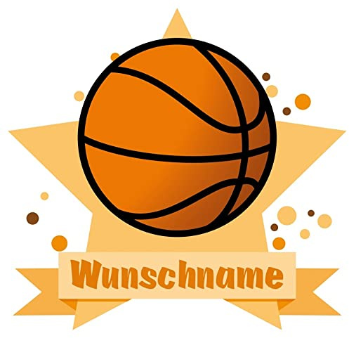 Samunshi® Basketball Aufkleber mit Namen Autoaufkleber Namensaufkleber Kinder - 30x26cm mehrfarbig