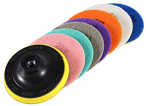 Juego de 8 almohadillas de pulido de diamante de 10 cm, para pulir granito en seco, para pulir mármol y hormigón, kit de discos de pulido almohadillas porcelanato