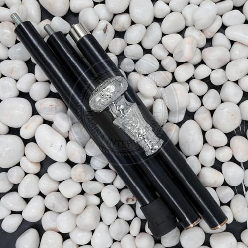 Deko-Gehstock aus Palisander, Aluminium & Messing | Full Size Gehstock Für Männer & Frauen | (Gruseliges Schwarz, Fairy Dome)