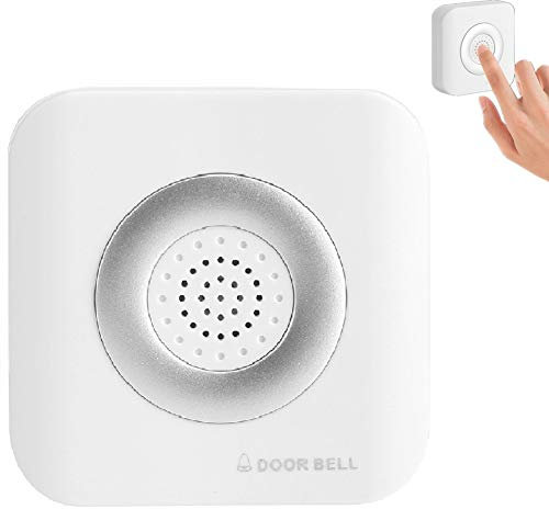 Timbre con Cable de 12V Alarma de Timbre de Puerta, Kit de Campanillas Cuadradas con Botones Pulsadores, de Alerta de Timbre, de Control de Acceso de Oficina/Hogar,