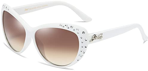 Giselle Cute Kids Retro Cat Eye Rhinestone Sunglasses for Teen Girls - Trendy Sun Glasses for Children Age 6-14