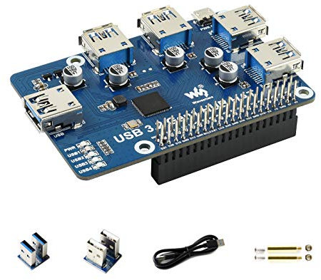 IBest USB 3.2 Gen1 HUB HAT Purpose-Made for Raspberry Pi 4,Compatible with Raspberry Pi 3 B+ 3 B 2B Zero Zero W Zero WH,4X USB 3.2 Gen1 Ports,Compatible with USB 3.0/2.0/1.1,Driver-Free