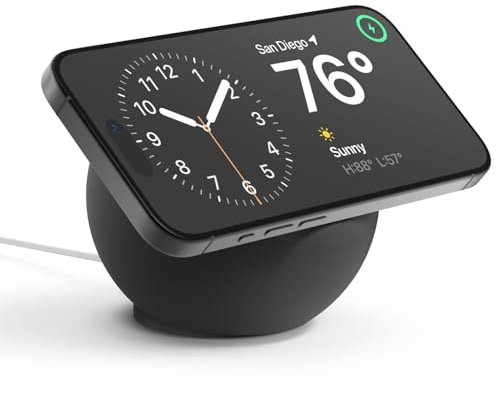 elago MS2 Charging Stand Compatible with MagSafe Charger - Premium Silicone Stand Compatible with iPhone 17, 16, 15, 14, 13, 12 Series [Charger Not Included] (Black)