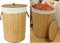 MantraRaj Natural Bamboo Round Laundry Basket Collapsible with Lid, Handles, and Cloth Liner - Clothes Storage Organizer for Bedroom, Bathroom | Laundry Hamper | Laundry Bin | Washing Basket