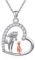 ROMANTICWORK Pferdehalskette 925 Sterling Silber Herz Tier Anhänger Halskette Pferdeschmuck Geburtstag Pferd Geschenke für Frauen Mädchen Kind
